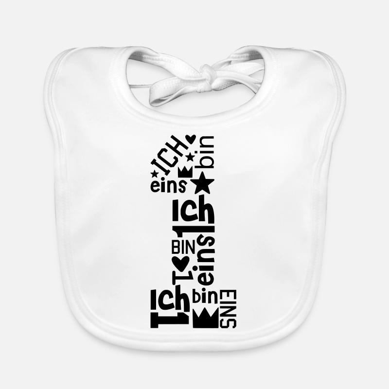 Anniversaire numéro 1 - Bavoir bio Bébé - blanc