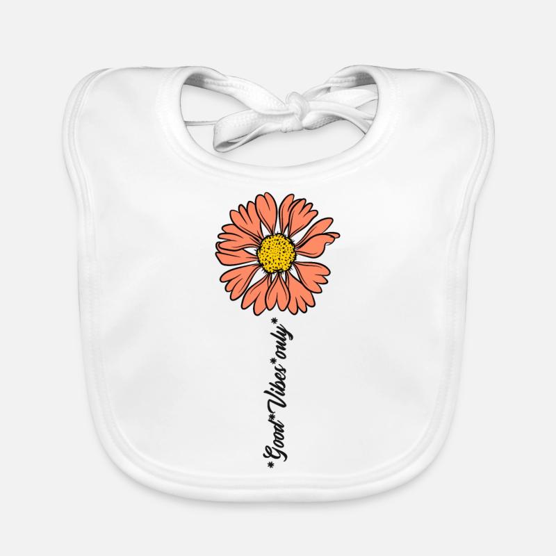 Fleurs Bonnes Vibrations Bavoir bio Bébé