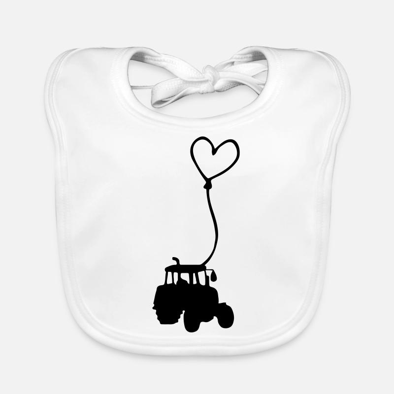 Un cœur pour les tracteurs Idée cadeau Conducteurs de tracteurs Bavoir bio Bébé