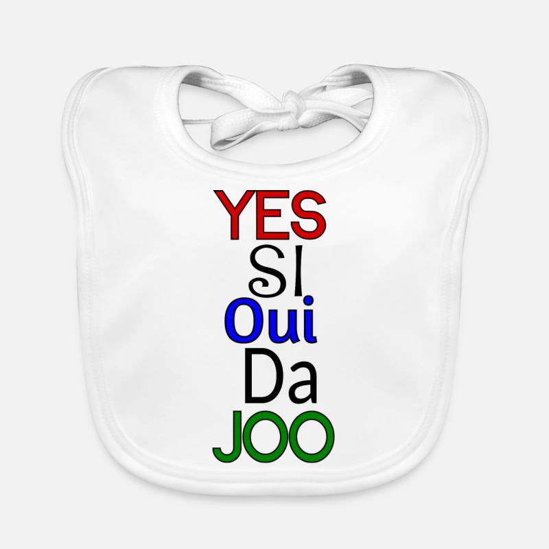 Ja verschiedene Sprachen Baby Bio-Lätzchen