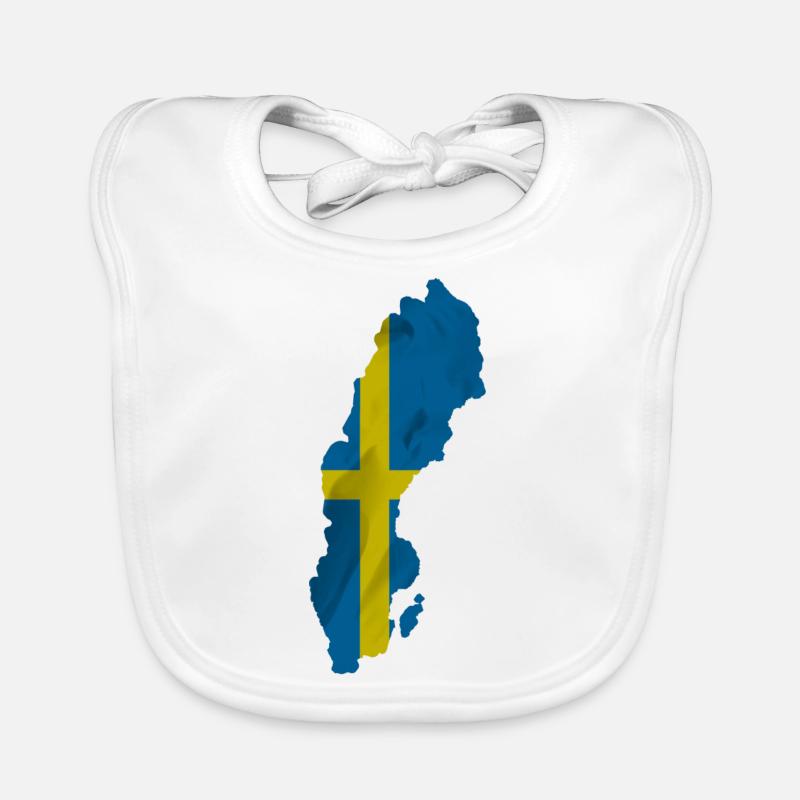 Drapeau de la Suède en forme de pays Bavoir bio Bébé
