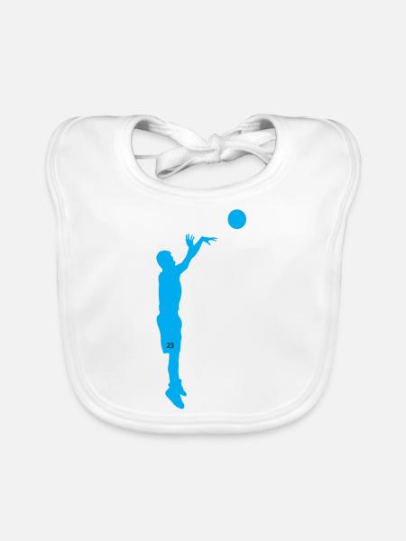 Basket-ball - Bavoir bio Bébé - blanc - Devant