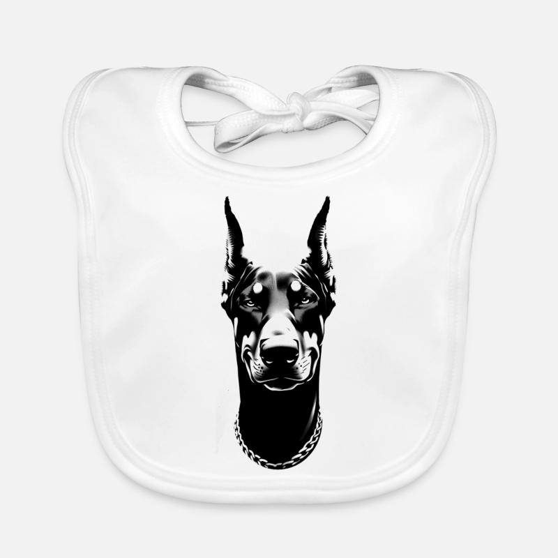 Doberman | Chien Visage Souriant Chien De Combat Bavoir bio Bébé