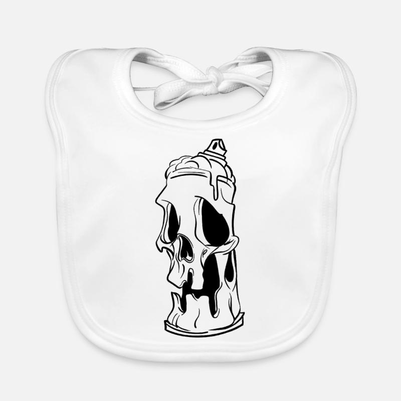 Skull spray can Organic Baby Bibs