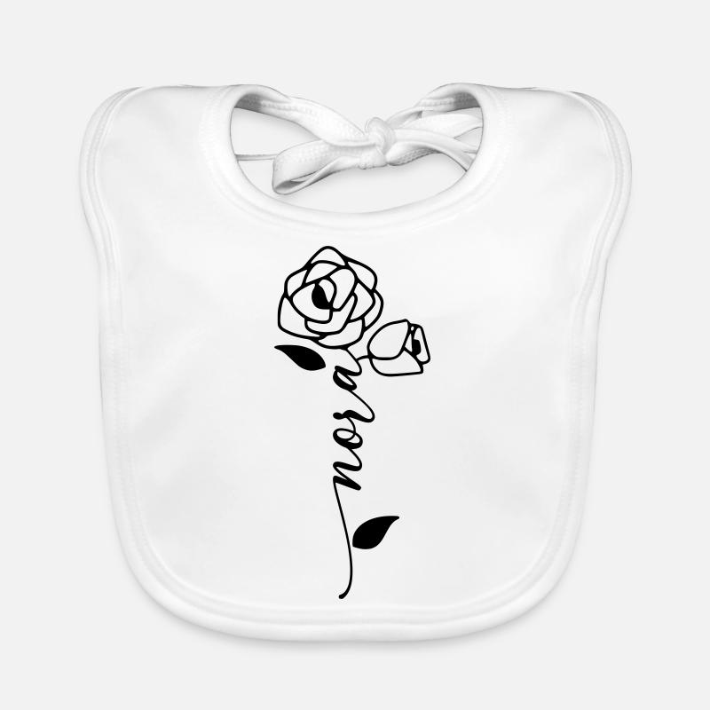 Nora Surname First Name Name Flower Organic Baby Bibs