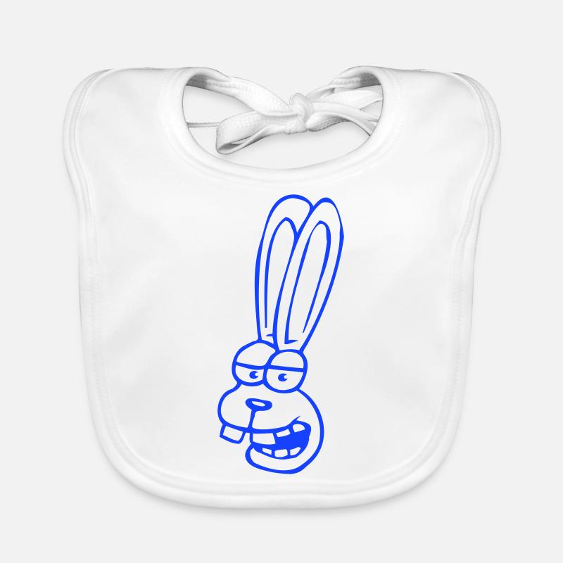 Bunny Rabbit Bunny Cartoon Silly Bunny Teeth Organic Baby Bibs