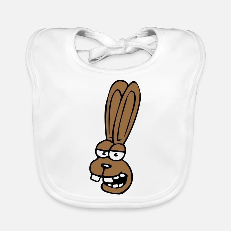 Bunny Rabbit Bunny Cartoon Silly Bunny Teeth Organic Baby Bibs