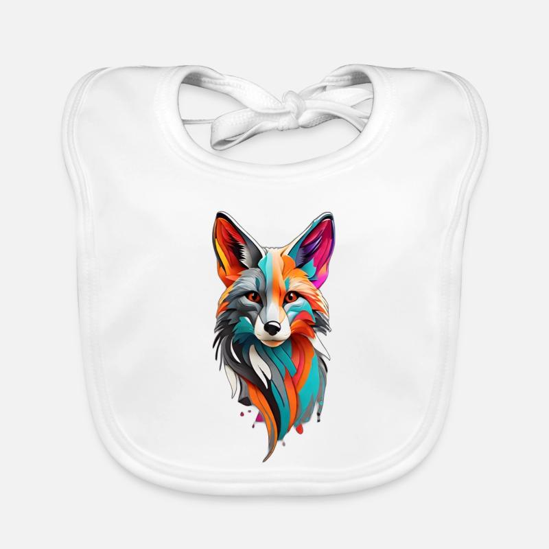 colorful fox Baby Bio-Lätzchen
