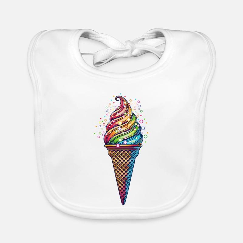 farbenfrohe Eiskreation in lebendigen Farben Baby Bio-Lätzchen