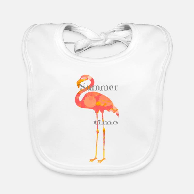 Flamingo Design mit Schrift Baby Bio-Lätzchen