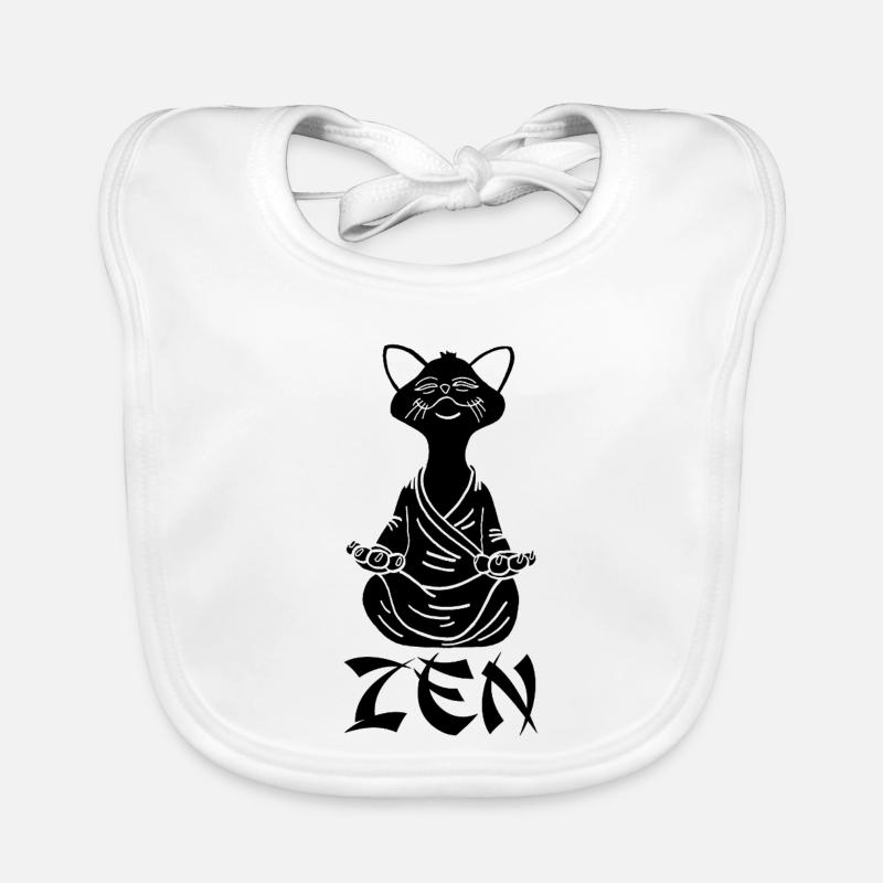 Chat noir zen Bavoir bio Bébé