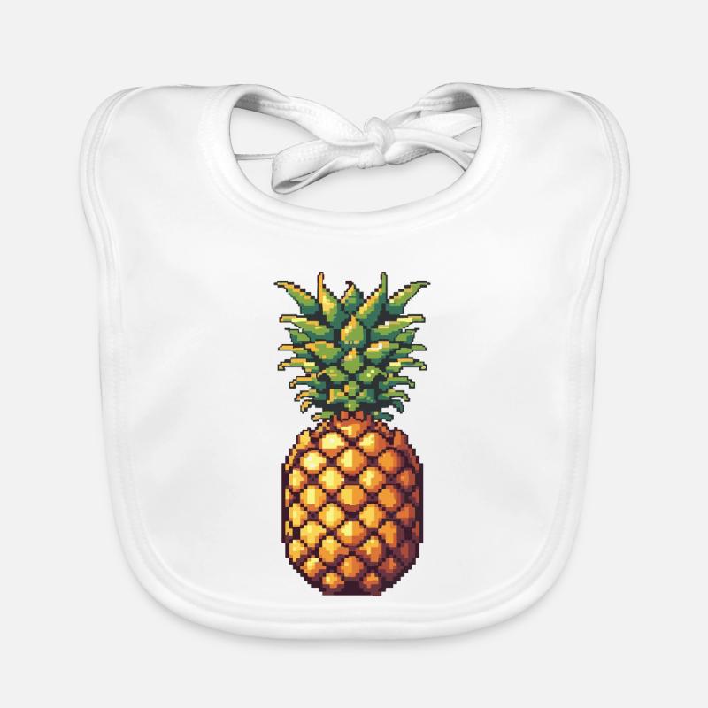Pixel Ananas Retro Pixelkunst Baby Bio-Lätzchen