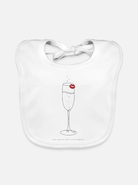 Bad Habits Taste Like Bubbles – Lustiges Lippen St - Baby Bio-Lätzchen - Weiß - Vorne