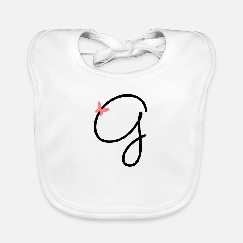 Letter G Butterfly Letter Organic Baby Bibs