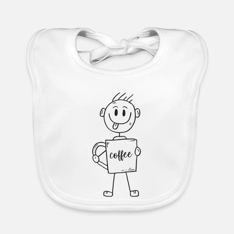 Café mâle cadeau cadeau idée - Bavoir bio Bébé - blanc