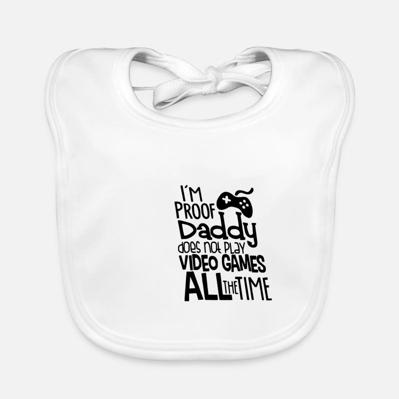 I'm proof daddy with controller Organic Baby Bibs