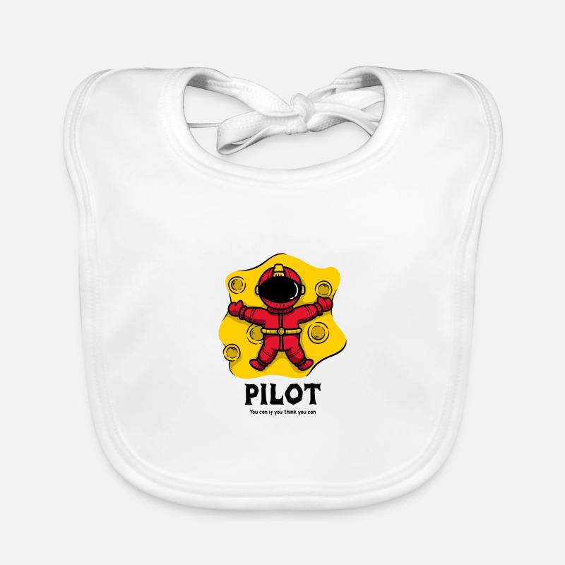 Pilot, Cartoon Spaceman Baby Bio-Lätzchen