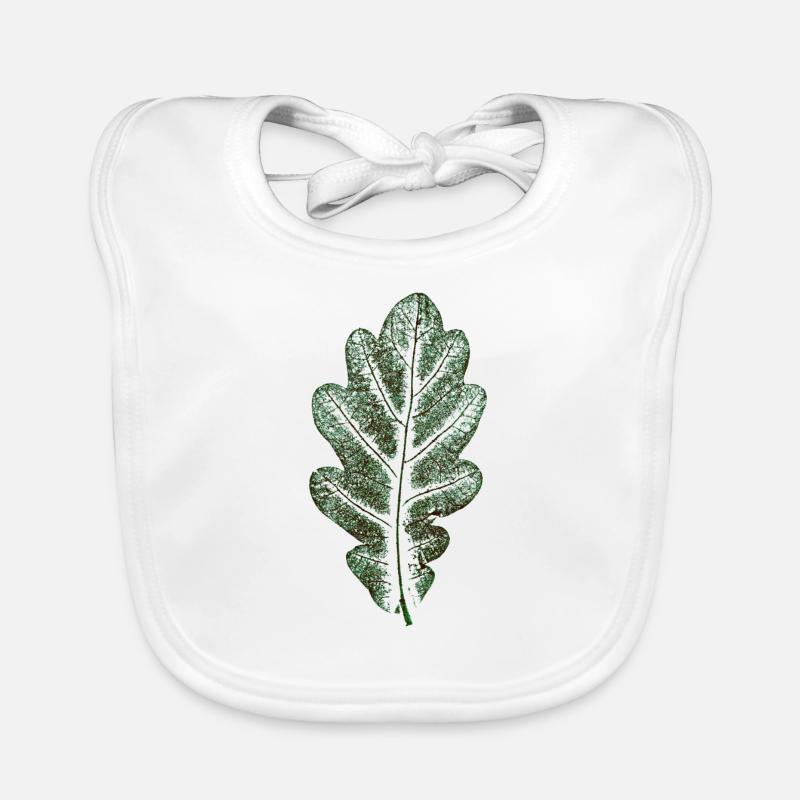 Feuille de chêne vert naturel / feuille/ chêne/arbre Bavoir bio Bébé