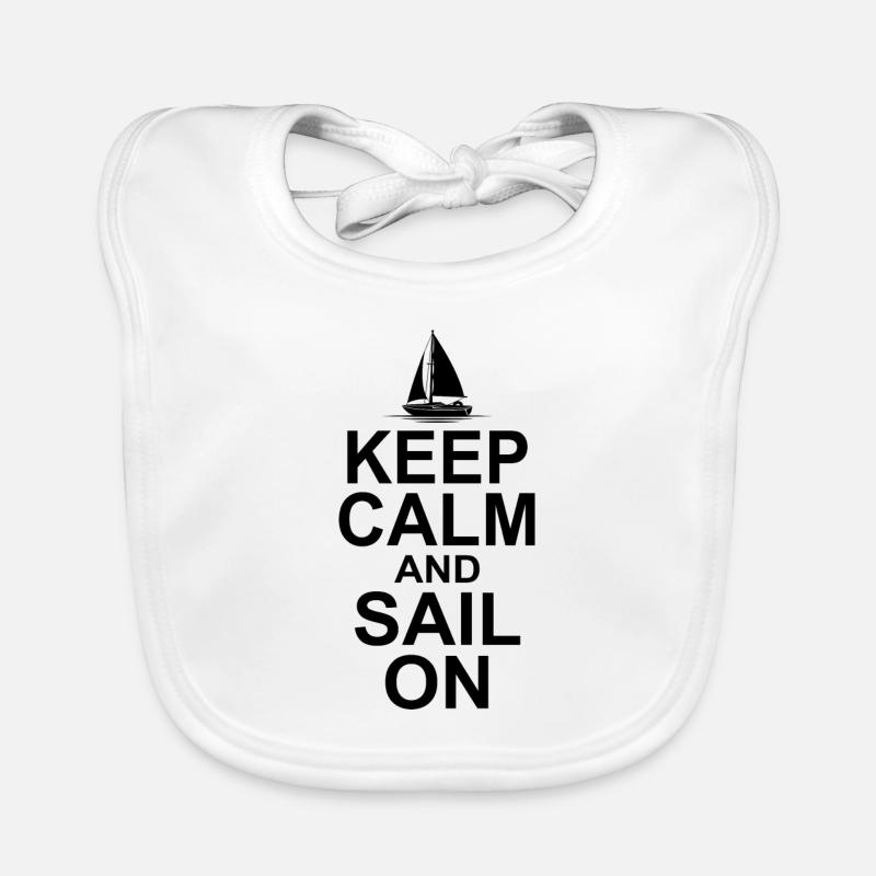 Keep Calm And Sail On Captain Sailor Skipper Boat Baby Bio-Lätzchen