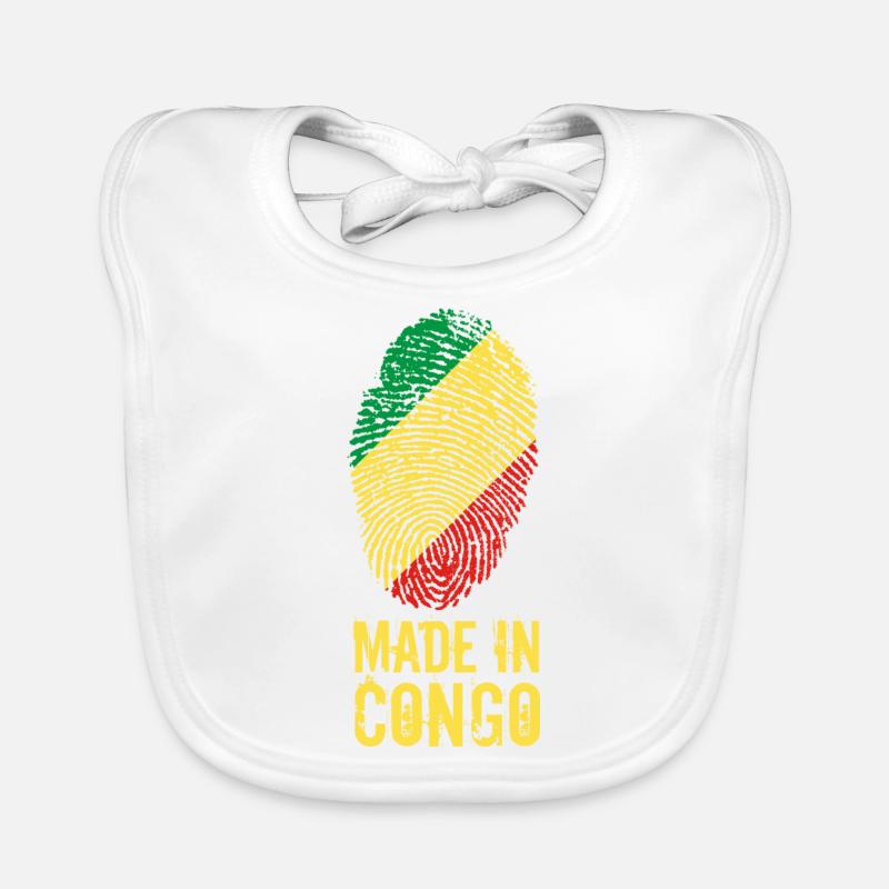 Made In Congo / Congo - Bavoir bio Bébé - blanc