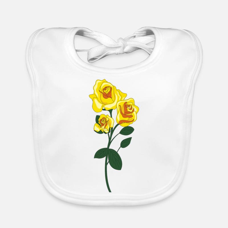 rose jaune Bavoir bio Bébé