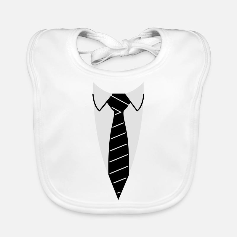cravate - Bavoir bio Bébé - blanc