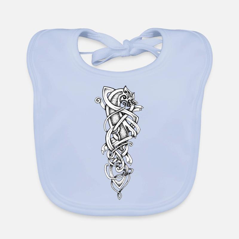 Dotwork Wolf Baby Bio-Lätzchen