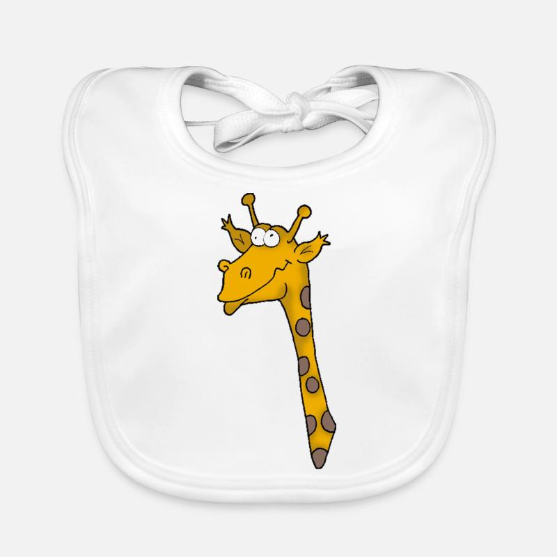 Girafe 3 - Bavoir bio Bébé - blanc