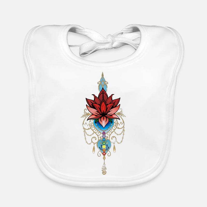 Roter Lotus Chakren Unalome Baby Bio-Lätzchen