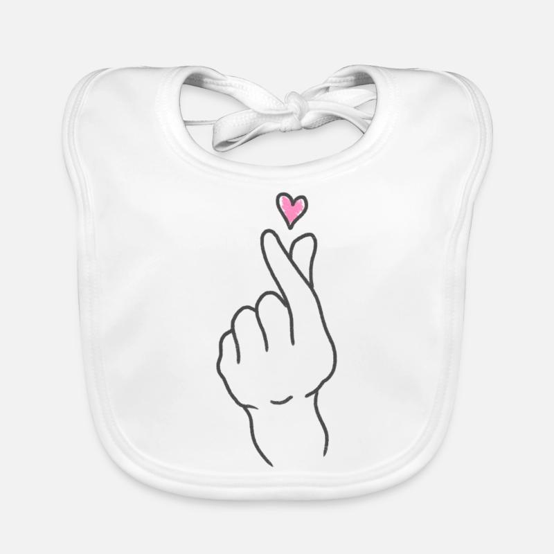 Coréen pour l’amour - Bavoir bio Bébé - blanc
