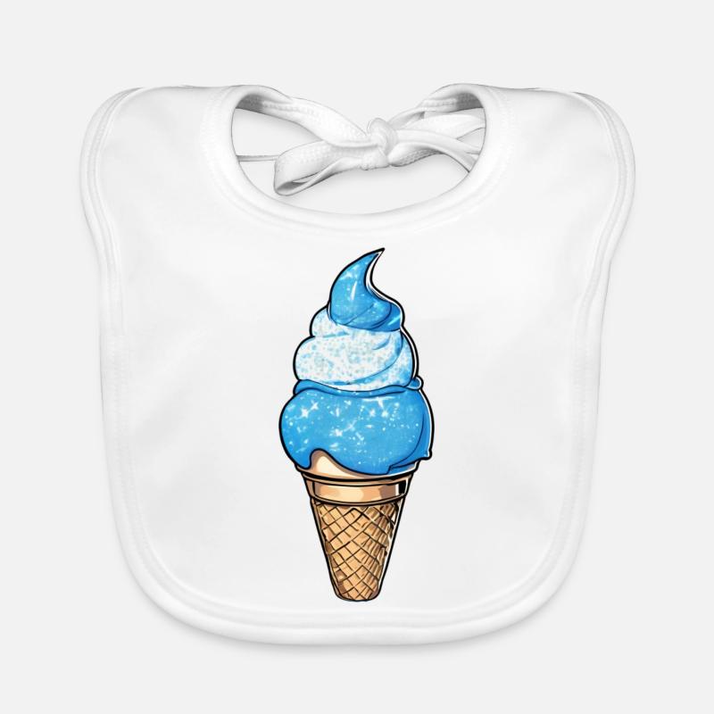 Eiswaffel Eis blau Baby Bio-Lätzchen