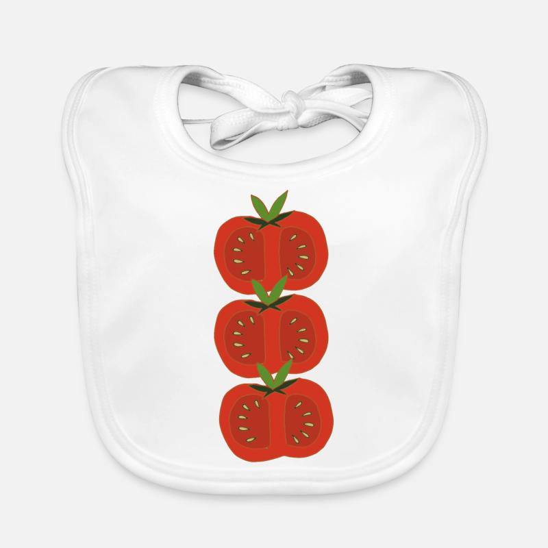 Tomatoes 3-fold red Organic Baby Bibs