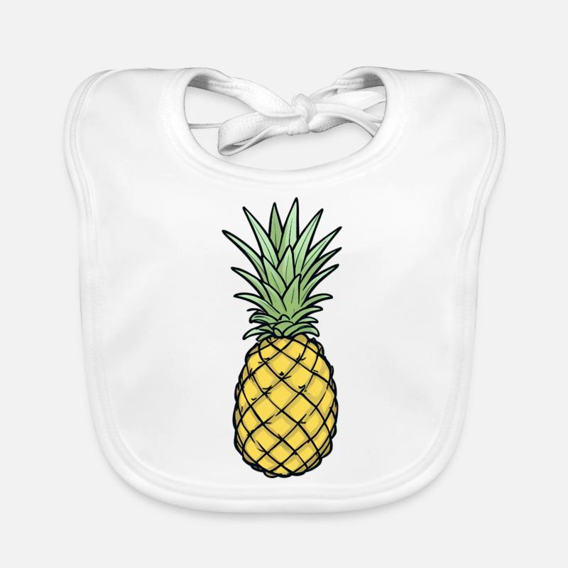 Ananas Comic Style Bunt Sommer - Baby Bio-Lätzchen - Weiß