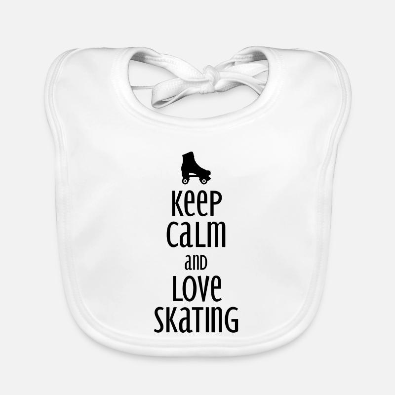 keep calm and love skating - Organic Baby Bibs - white