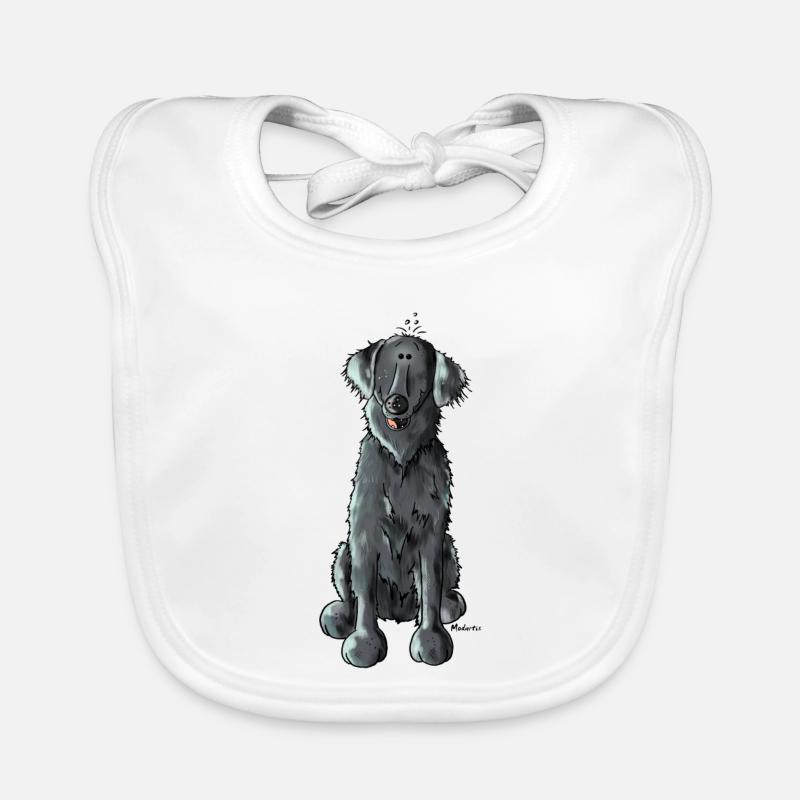 Happy Flat Coated Retriever Organic Baby Bibs