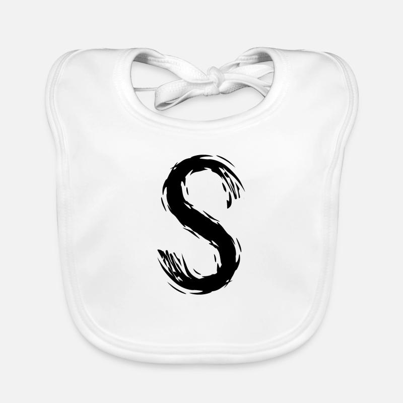 Lettre S noir Bavoir bio Bébé