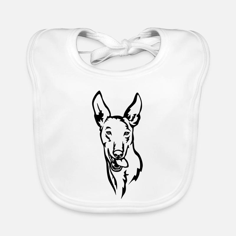 Tête Podenco Bavoir bio Bébé