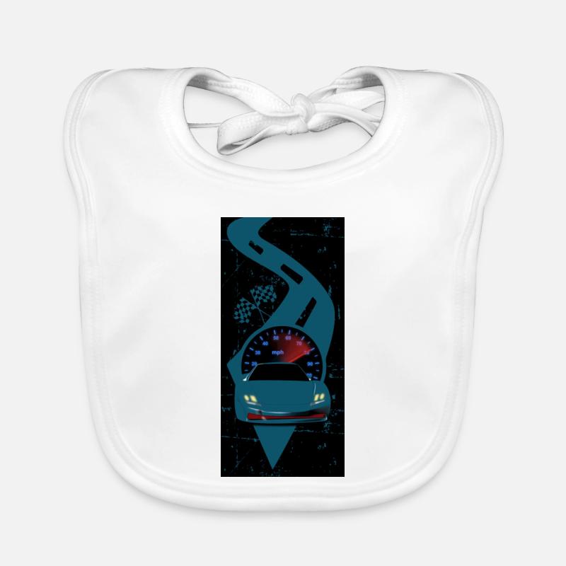 Racing car with speedometer Organic Baby Bibs