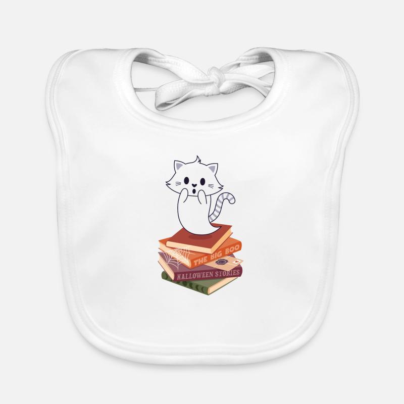 Cat Spirit sur Halloween Book Stack Bavoir bio Bébé