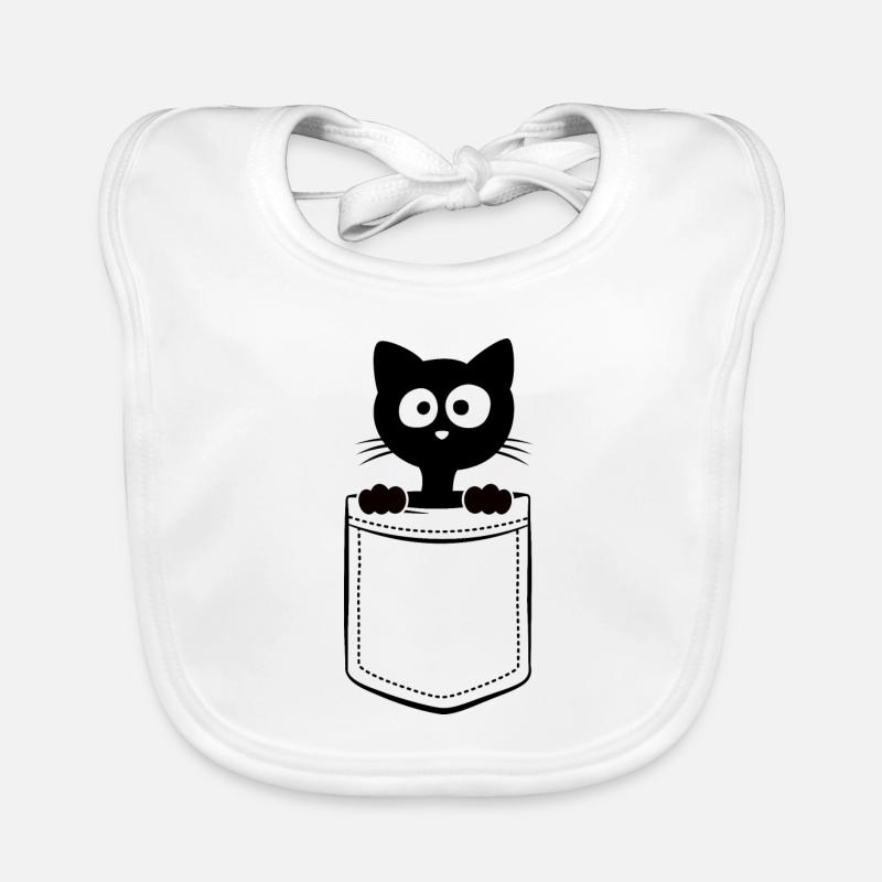 Mon chat dans le sac - Poche de poitrine Bavoir bio Bébé