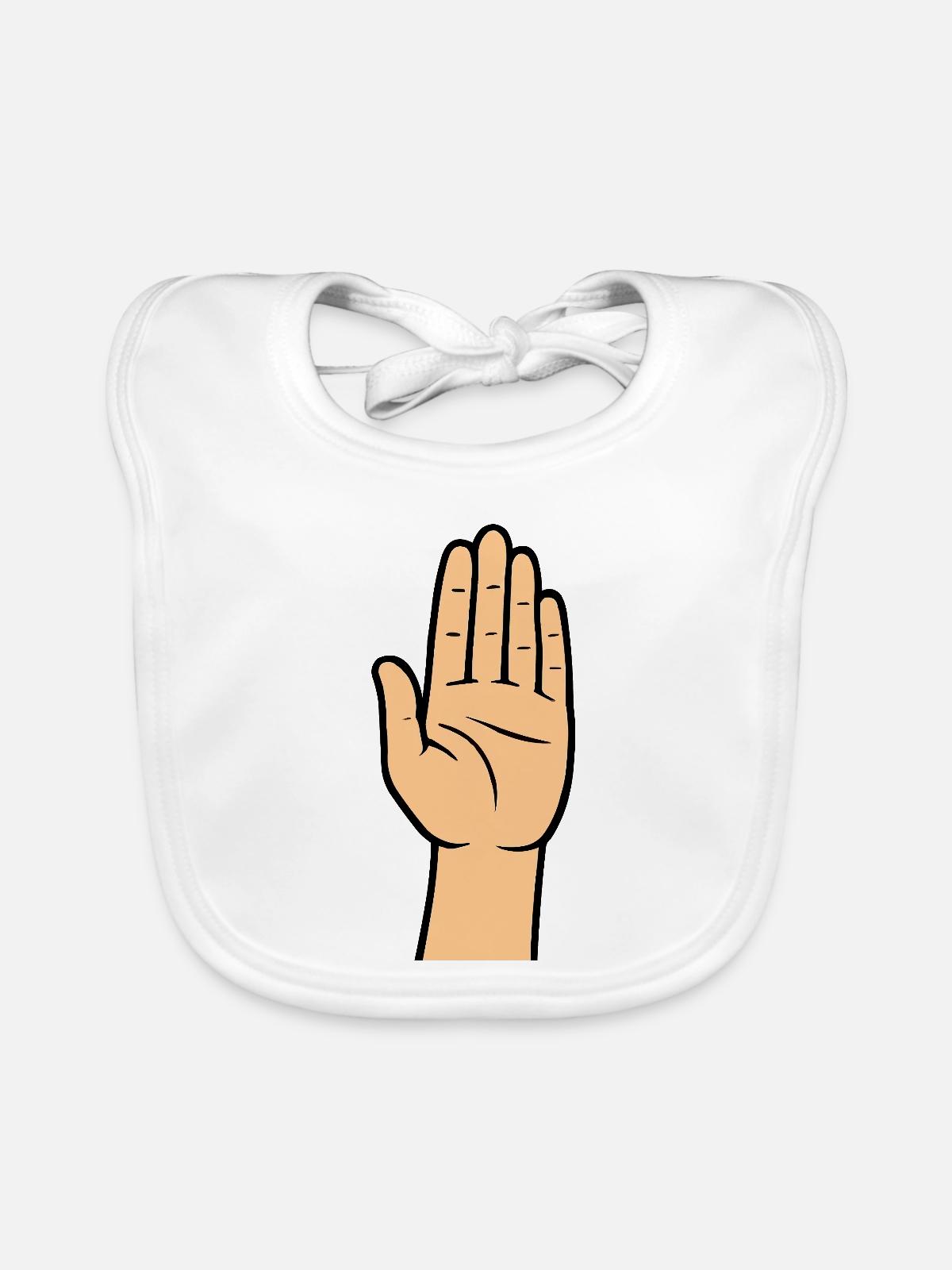 Hand Comic - Baby Bio-Lätzchen - Weiß - Vorne