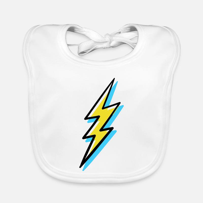 Vanguard Style Lightning - Organic Baby Bibs - white