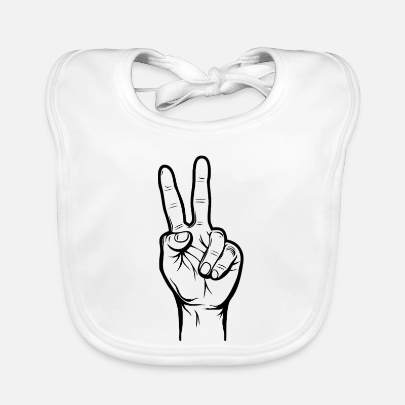 Peacezeichen Hand Baby Bio-Lätzchen