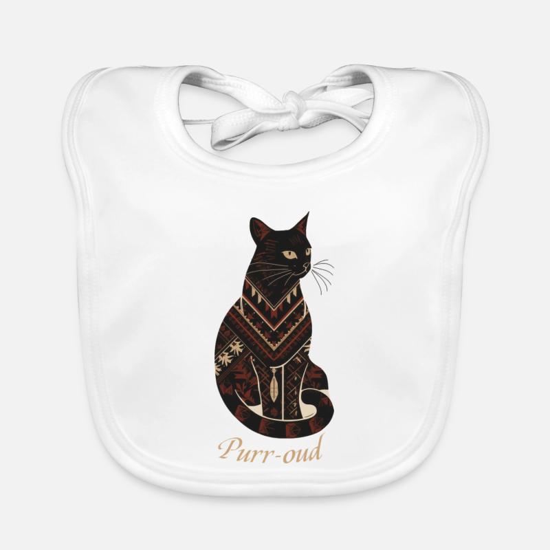 Native AmeriCan Purr-oud Cat lover texture pattern Organic Baby Bibs