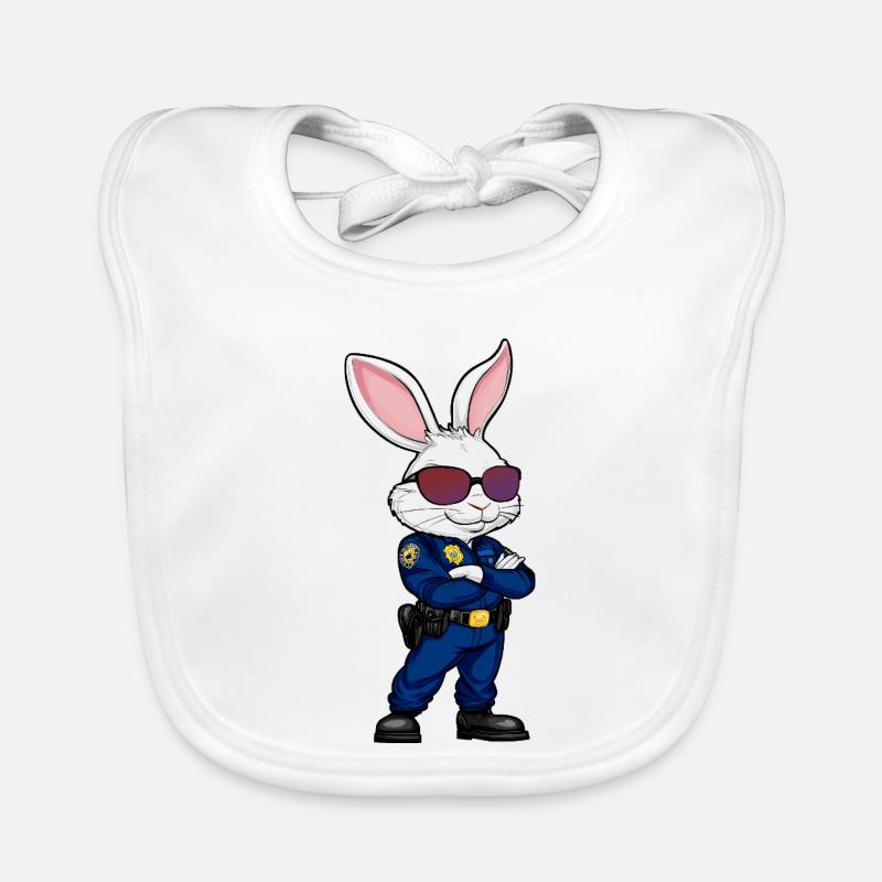 Rabbit Policeman Organic Baby Bibs