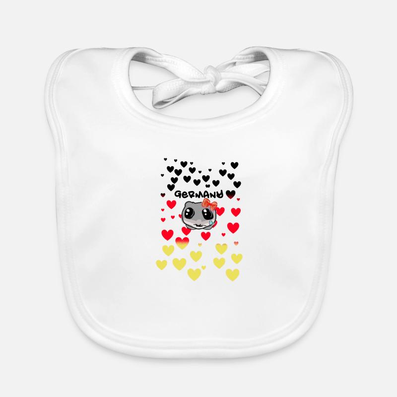 Germany,Hearts,Illustration,Sad Hamster Organic Baby Bibs