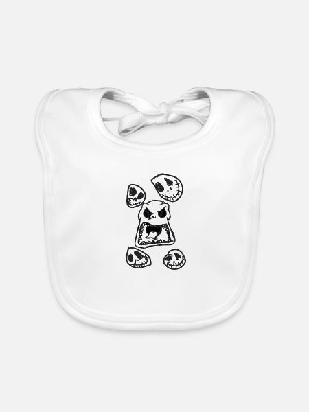 Monster, halloween, skellington,illustration - Baby Bio-Lätzchen - Weiß - Vorne