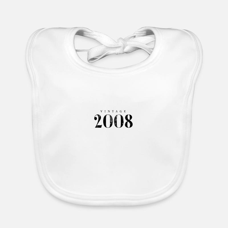Vintage 2008 Birthday Slogan Phrase Organic Baby Bibs