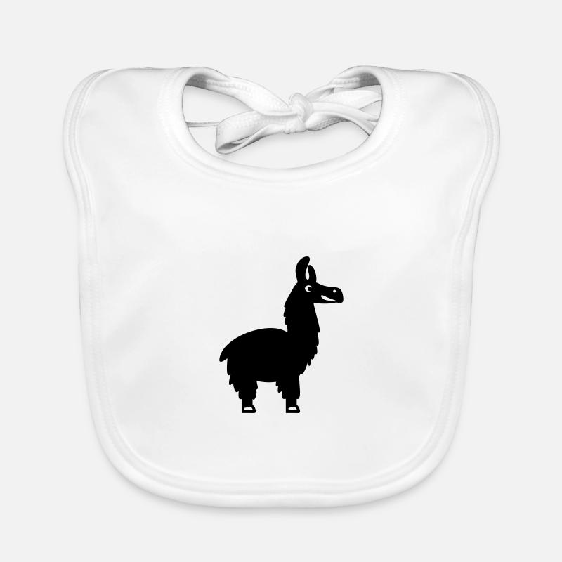 Lama Silhouette Alpaka Tierliebe Geschenkidee Baby Bio-Lätzchen