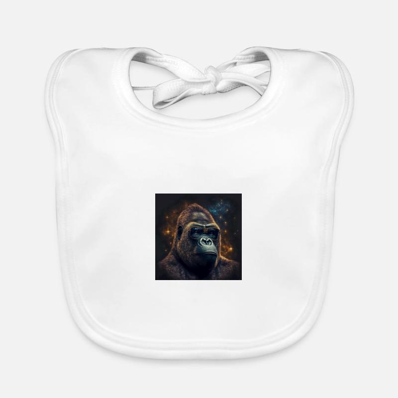 Stardust Gorilla - AI Generated Art - AI Art Organic Baby Bibs